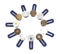 Générique Rallonge de bouton en métal for pantalons, jeans, boutons de couture gratuits, rallonges de taille de pantalon rétractables réglables, extenseur de ceinture à boutons(4pcs Random A)