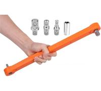 Générique Rallonge de clé professionnelle, set avec 4 pièces : adaptateurs d'entraînement 1/2", 1/4" et 3/8", rallonge à cliquet, pour clé universelle prolongée(Orange)