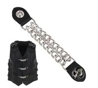 Générique Rallonges De Gilet De Moto - 4 Pièces Accessoires De Vêtements En Alliage De Gilet Hip-hop, Extensions De Veste Avec Double Chaîne En Fer, Extensions De Veste - Mark