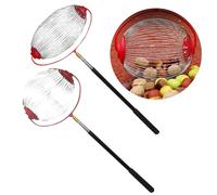 Générique Ramasse Noix Télescopique, Collecteur de Fruits avec Manche en Acier Inoxydable, Outil de Jardinage pour Noix, Pommes, Châtaignes, Pécans (Petit + Grand)