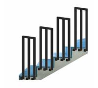 Générique Rambarde d'escalier en Forme de U/M - Rambarde pour marches, Rampe carrée de Transition à Installation latérale, Support de sécurité antidérapant pour escalier, Garde-Corps extérie