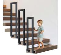 Générique Rambarde d'escalier en Forme de U - Rambarde Murale en Fer forgé, kit de Garde-Corps transitionnel à Tube carré à Fixation latérale, balustre d'escalier antidérapant de sécurité, b