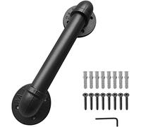 Générique Rambarde d'escalier Noire de 1 à 20 Pieds, kit Complet de Main Courante pour marches d'escalier, avec Fixation métallique complète pour escalier (7 pieds/210 cm).