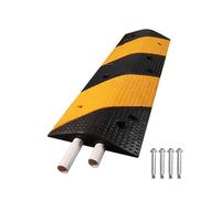 Générique Rampe de Protection Robuste en Caoutchouc pour câbles de ralentisseurs, avec 4 vis de Fixation, Cache-câbles Noir et Jaune pour allées et parkings - Solution de sécurité à 2 canaux