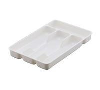 Générique Range Couvert pour Tiroir, Organisateur Couverts Tiroir Cuisine Rangement Ustensiles Bac de Rangement Couverts pour Cuillères Fourchettes Couteaux Vaisselle, 4 Compartiments (Blanc)