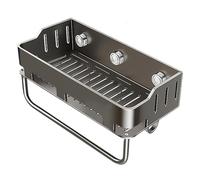 Générique Range-douche à Ventouse - Panier Mural avec Trous d'Évacuation | Étagère Salle de Bain à Ventouse avec Crochets et Barre Porte-Serviettes | pour Maison Cuisine Appartement Dortoir et Balcon