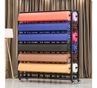 Générique Range-Rouleaux de Tissu Robuste avec Barres réglables - Organisateur Commercial en Acier sur roulettes pour Vinyle, Cuir, Film pour vitres et Papier Peint - 12 Barres incluses