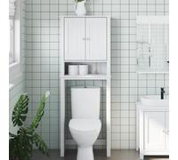 Générique Rangement au-Dessus de la Cuvette Berg Blanc Bois Massif,Meubles, Ensembles de mobilier pour salles de Bains,358554
