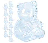 Générique Rangement De Bonbons,12 Pièces Récipient en Forme d'Ours - Récipient Transparent avec Couvercle | pour Gommes Café Bonbons Sucres Thé Épicerie Comptoir Mariage Saint-Valentin