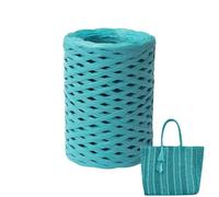 Générique Raphia à Crocheter 5mm x 150m en Papier Naturel, Fil Luxe pour Sac, Chapeau d’été et Artisanat, pour Bricolage, décoration et Jardinage, Rouleau de Ruban résistant pour projets créatifs