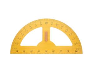 Générique Rapporteur Géant Semi-circulaire en Bois Jaune pour Enseignants, Outil de Mesure D'angle à Demi-cercle, Portable et Multifonction pour Usage Scolaire