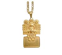 Générique Rare Pendentif Xipe Totec Mythologie Aztèque. (Dieu du Renouveau...) avec chaîne.