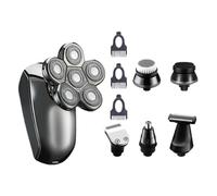 Générique Rasoir électrique multifonction 6 têtes, structure ABS, rechargeable USB, tondeuse à barbe portable pour hommes en camping et hôtel