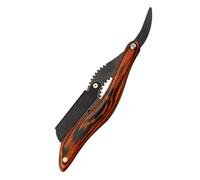 Générique Rasoir Manuel Vintage à Manche en Bois Foncé, Technologie de Coupe Multidimensionnelle, Tête Clip-on pour Barbe et Sourcils, pour Voyage