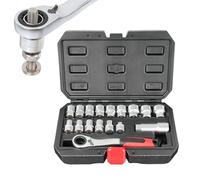 Générique Ratchet and Socket Set, Compact Mechanics Kit, 10.83x7.09x2.36 inches, Versatile Tool Collection, Portable Case Organizer, Ideal for Vehicle Repairs, Motor Assembly, Electrical Panel Work