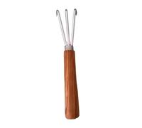 Générique Râteau de Jardin à 3 Dents, Mini Râteau à Main avec Manche en Bois Résistant, Outil de Jardin pour Désherber, Planter et Ameublir La Terre, Petit Cult , Brun Foncé