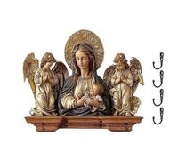 Générique Râtelier À Clés | Support en bois à thème religieux gain de place avec 4 crochets | Porte-Clés Mural Organisateur,pour Maison Entrée Bureau Chambre