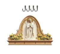 Générique Râtelier À Clés | Support en bois à thème religieux gain de place avec 4 crochets | Rangement Clés Mural | pour Maison Entrée Bureau Chambre