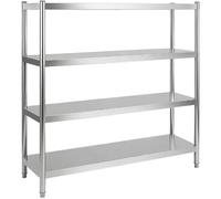 Générique Rayonnage INOX Plein 1500 × 500 × 1700 mm - 4 Niveaux