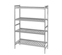 Générique Rayonnage INOX Professionnel - 4 Étagères Ajourées - 120 x 50 x 170 cm - Acier Inoxydable, Pieds Réglables, Modulable - Idéal Cuisine, Chambre Froide, Restauration