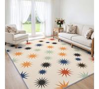 Générique Rayons De Soleil Crème Tapis Salon 120x170 cm | Poils Courts Antidérapant,Vintage Bohème Minimaliste Tapis Chambre Cuisine Salle à Manger Bureau Salle de Bain