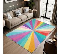 Générique Rayons Prisme Tapis Salon 200x290 - Motif Géométrie colorée Tapis à Poils Courts Doux Antidérapant Grand - Lavable en Machine - pour Chambre à Coucher Cuisine Salle à Manger G8Nxj38