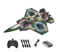 Générique RC Airplane, 2.4GHz Remote Control Fighter Jets, 8.07x5.12x1.77inch, Stunt Roll Flying Toy with Lightweight Design, Ideal for Girls, Boys, Outdoor Games, Playground, Green/Black
