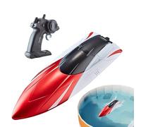 Générique RC-Boote 15 Km/h - LED-Rücklicht Schiff Wasserspielzeug | Schnelles RCBoot Mit Akku- Und Reichweiten-Alarm Für Pool See Teich | 100 Min Spielzeit Wiederaufladbar Fürr Erwachsene Mädchen