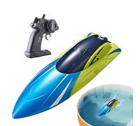 Générique RC-Boote 15 Km/h - LED-Rücklicht Schiff Wasserspielzeug | Schnelles RCBoot Mit Akku- Und Reichweiten-Alarm Für Pool See Teich | 100 Min Spielzeit Wiederaufladbar Fürr Erwachsene Mädchen