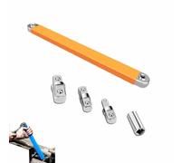Générique Reaches the Bolt Nothing Else Can,Zeros-Degree Offset Extension,15-Inch Impact Ready Tight Reach Tool,1/4", 3/8" & 1/2" Drive Adapters for Automotive Repair Mechanical (orange)