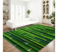 Générique Réaliste Tapis de Salon Moelleux et Confortable 80 x 150 cmVert | Tapis Salon Moquette Descente De Lit Tapis Chambre Moderne Plantes Bambou à Manger Douce Antidérapant Cuisine Salle