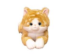 Générique Realistic Cat Plush, Huggable Cute Cat, 19.6 inches Stuffed Animal with Lying Pose, Polyester Fiber Cuddly Toy, Cute Animal with Adorable Design, Cuddly Companion for Kids and Adults