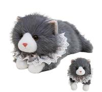Générique Realistic Cat Stuffed Animal - 12-inch Soft Kitten Plush Doll with Scarf, Meowing Cat Toy | Cute Comforting for Kids, Elderly & Lovers, Home Nursery Decor & Birthday