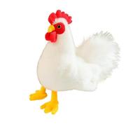 Générique Realistic Chicken Plush Toy - Ultra-Soft White Rooster and Hen Dolls | Cute Animal Figurines for Home Décor and Collections | Stuffed Poultry Bird