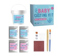 Générique Realistic Foot Printing, DIY Decorative Casting Kit, 3D Keepsake Clay with Frame, Kids Handprint Creator, Family Art with Modern Style, Keepsake Gift for Adults and Lovers