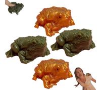 Générique Realistic Frog Toad Soft TPR Figurine, Toad Prank, Frog Squeeze Fun, Realistic Toads Prank Toys, Niche, A Niche, Novel Pra-NK Game (4pcs-Mix)