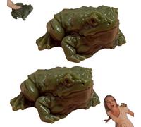 Générique Realistic Frog Toad Soft TPR Figurine, Toad Prank, Frog Squeeze Fun, Realistic Toads Prank Toys, Niche, A Niche, Novel Pra-NK Game (2PCS-Green)