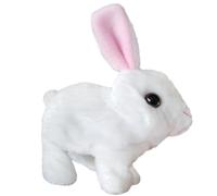 Générique Realistic Interactive Bunny, Electronic Plush Toy, 6.3x3.54x6.3 inches Cute Stuffed Rabbit, Jumping Motion, Twitching Ears, Shaking Actions for Kids, Pet Lovers, Home Playtime