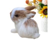 Générique Realistic Rabbit - Miniatures Plush Rabbit Realistic Figurines | Bunny Simulation Stuffed Animals | for Home Easter Party Shower Nursery Desktop Bedside Shelf TV Cabinet Windowsill, Cute