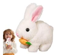 Générique Realistic Rabbit Plush - Soft Stuffed Animal Doll, Interactive Bunny Toy with Jumping & Shaking Ears, Educational Fun for Kids | Cute Plush Bunny for Girls Boys Animal Gift for Girl