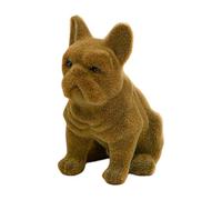 Générique Realistisch Bulldog Skulptur - Flockierte Hund Figur | Naturgetreu Garten Heimdeko Ornamente, Widerstandsfähige Resinhundefigur für Kamin Terrasse Fenster Blumenbeet Wand Geschenk Jubiläum