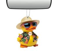 Générique Rear Mirror Charm - 2D Acrylic Yellow Duck Ornament Cute Animal Pendant Accessory, Rear View Mirror Charm, Hanging Duck Pendant | Keychain Bag Backpack Women Men Kids Decoration Use