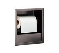 Générique Recessed Shower Niche Bathroom Wall Storage Shelf Organizer,Stainless Steel Shower Shelf Recessed Toilet Paper Holder for Kitchen Living Room Hotel Residentia(Black,23x17x12.5cm)