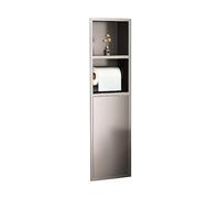 Générique Recessed Shower Niche Bathroom Wall Storage Shelf Organizer,Stainless Steel Shower Shelf Recessed Toilet Paper Holder for Kitchen Living Room Hotel Residentia(Grey,80x18x12.5cm)