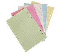 Générique Recharge Papier Intérieur Cahier A5 6 Trous, 100 Feuilles Ligné Couleur, Inserts pour Bloc-notes Agenda, Papier à Insérer pour Usage Élève, Bureau et Voyage