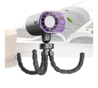 Générique Rechargeable Clip Fan, Smart Led Screen, Flexible Octopus Tripod, 360 Adjustable Cooling Device Quiet Type C Powered Compact Size for Kids Adults Dorm Travel Kitchen Office
