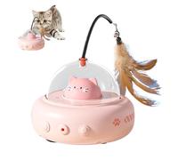 Générique Rechargeable Interactive Cat Feather Toy, Rotating Pet Enrichment Device, 600mah Battery-Powered Hunting and Chasing Game, Engaging Boredom Reliever for Kittens and Cats