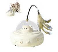 Générique Rechargeable Interactive Cat Feather Toy, Rotating Pet Enrichment Device, 600mah Battery-Powered Hunting and Chasing Game, Engaging Boredom Reliever for Kittens and Cats