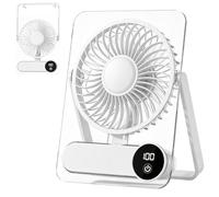 Générique Rechargeable Small Desk Fan Quiet Adjustable - 100 Speeds 1200mAh