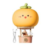 Générique Rechargeable Table Lamp, Persimmon Hot Air Balloon Silicone Patted Light, Adorable Animal Nursery LED Night Lamp for Bedroom Living Room, 9.2x9.2x13.8cm, 500mAh, 3W 5V